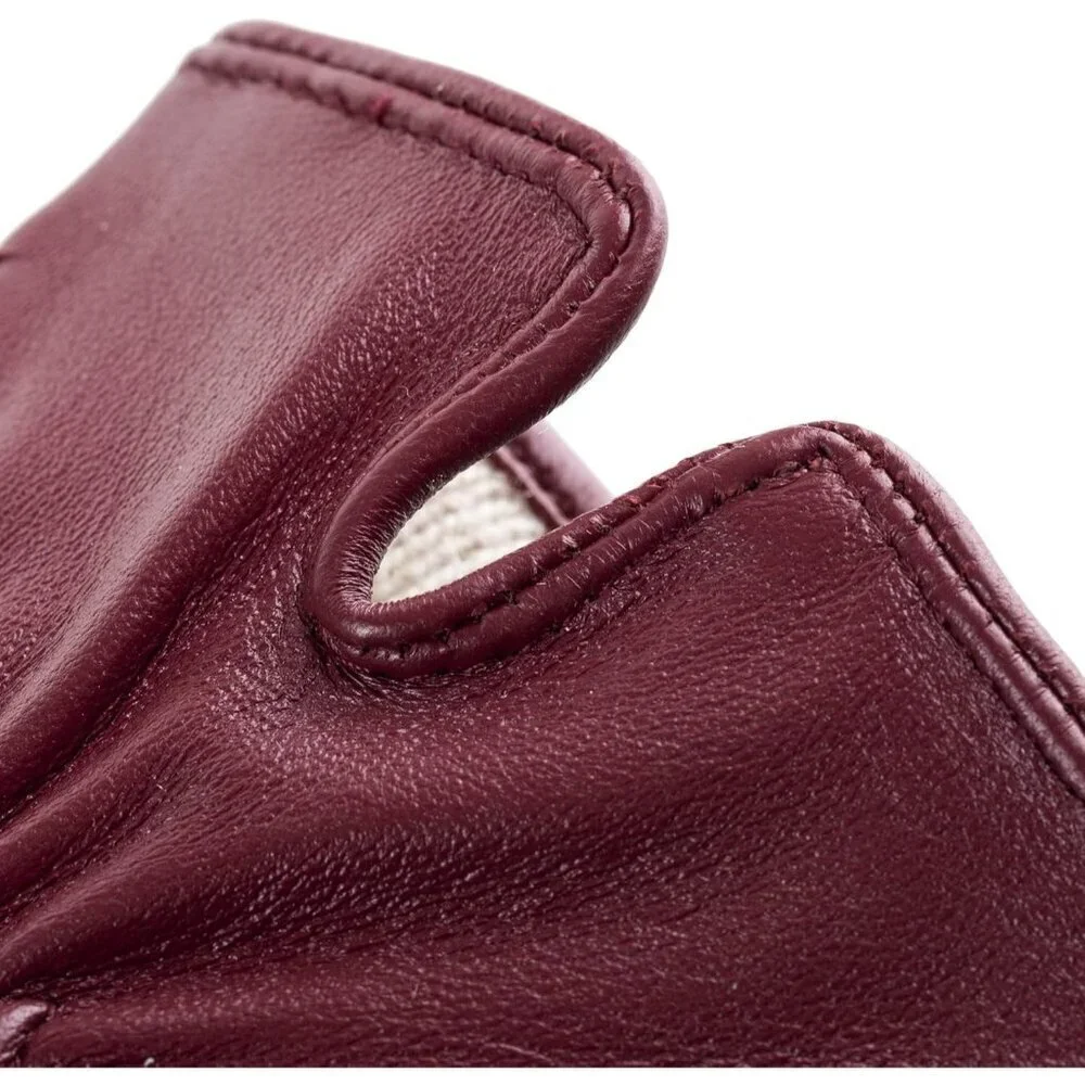 Women's Genuine Sheepskin Leather Gloves Winter Warm  Driving Dress Gloves Red